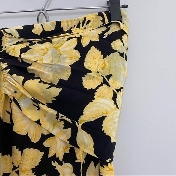 Stine Goya Skirt Lilly Silk Yellow Black Floral Tie Wrap Maxi Slit Medium NWT - Picture 4 of 16